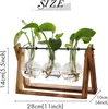 Rostlina s dřevěným stojanem, vzdušný květináč, skleněná Náhled obrázku produktu 4