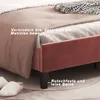 Lit Enfant Rembourré 90x200 Cm Avec Tête De Lit Fleurie Et Voir les images du produit 4