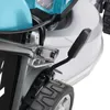 A close-up view of a lawnmower's height adjustment lever and wheel. Produktbild-Vorschau