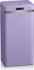A lavender retro-style trash can with a silver band and a small black sensor panel on the front. Produktbild-Vorschau