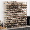 A large wooden wine rack filled with bottles of wine, placed on a countertop. Produktbild-Vorschau