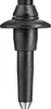 A close-up studio shot of a black trekking pole tip with a silver metal ferrule. Produktbild-Vorschau