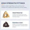 A marketing image showing two types of cutting inserts, one for steel and one for stainless steel, with descriptive text. Produktbild-Vorschau