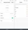 Two mobile app screens showing a schedule or alarm setup. Produktbild-Vorschau