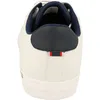 The back view of a white sneaker with navy blue accents. Podgląd zdjęcia produktu