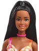 Barbie Fashionista Puppe im pink-orangenen Karokleid Produktbild-Vorschau 3
