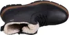 A black leather boot with white fur lining is shown from a top-down perspective. Náhled obrázku produktu
