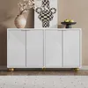 Credenza Merax con 4 ante incise, cassettiera con ripiani Anteprima dell’immagine prodotto 4