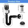 Siphon Waschbecken Abflussrohr, Syphon Badezimmer Produktbild-Vorschau 2