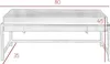 A sketch of a bench with dimensions indicated. Produktbild-Vorschau