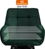 A green velvet chair with a measurement overlay indicating seat width. Voir les images du produit