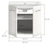 Ice meuble sous lavabo avec lavabo 2 portes blanc brillant, Voir les images du produit 5