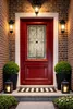 Porte d'entree Bois vitree, Canada Rouge RAL3004, H215 x Voir les images du produit 2