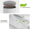 A collage of images showing a laundry basket with its lid open, a close-up of fabric, and marketing text. Podgląd zdjęcia produktu