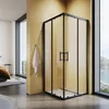 SONNI Schwarz Eckdusche Doppel Schiebetür 76x76x195cm Produktbild-Vorschau 1
