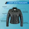 Damen Lederjacke Trend Fashion echtleder Jacke aus Lamm Produktbild-Vorschau 2