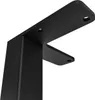 A close-up, angled view of a black metal furniture leg bracket with screw holes. Produktbild-Vorschau