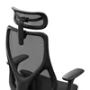 A close-up view of the headrest and upper back of a black ergonomic office chair. Anteprima dell’immagine prodotto