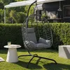 Sekey Hängesessel mit Gestell Hängekorb Sessel Rattan Produktbild-Vorschau 2