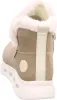 A close-up rear view of a beige boot with white trim and a white sole. Produktbild-Vorschau
