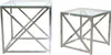 Two modern side tables with glass tops and chrome frames. Produktbild-Vorschau