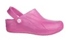 A pink Oxypas clog shoe is shown against a white background. Produktbild-Vorschau