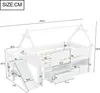 Merax Etagenbett 90x200cm mit Dachrahmen, Hochbett mit Produktbild-Vorschau 4