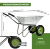 2-Rad Schubkarre verzinkt 110L Gartenkarre Baukarre Produktbild-Vorschau 2