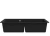 A black double basin kitchen sink is shown from the front against a white background. Anteprima dell’immagine prodotto