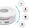 PremiumX 15m BASIC Koaxialkabel 135dB 4-fach SAT Koax Kabel Produktbild-Vorschau 3