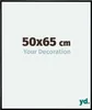 A marketing image showing the dimensions of a picture frame and a brand logo. Produktbild-Vorschau