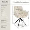 tectake® Otočná jídelní židle Lenia s potahem imitujícím Náhled obrázku produktu 5