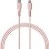 QUALO Nylon USB-C auf Lightning Kabel – 1,5 m, 2,4 A, Rosa Produktbild-Vorschau 1