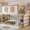 STILVORA Kinderbett 90x200cm mit Treppenschrank, Hochbett Produktbild-Vorschau 1