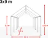 TOOLPORT Hochwertiges Partyzelt 3x9 m Pavillon Zelt PE Produktbild-Vorschau 5