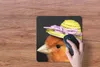 MuchoWow® Mauspad Mousepad Vogel - Hut - Orange 30x30 cm - Produktbild-Vorschau 3