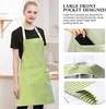 3 kusy bavlněných lněných zástěr, zástěry na vaření, Náhled obrázku produktu 4