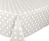 Wachstuchtischdecke glatt Taupe, Punkte Weiß abwischbar Produktbild-Vorschau 1