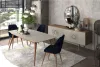 Blauer Esszimmerstuhl Luxus Moderne Küchenmöbel Designer Produktbild-Vorschau 3