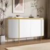 Merax Sideboard Kommode mit 4 Türen, ovale Anrichte mit Produktbild-Vorschau 2