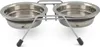 Beeztees doppia ciotola Lumara in acciaio inox grigio, Anteprima dell’immagine prodotto 1
