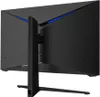 The back of a black gaming monitor with blue accent lighting. Produktbild-Vorschau