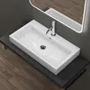 doporro Vasque à Poser 76,5cm Lavabo Suspendu Blanc Voir les images du produit 1