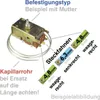 An image showing a thermostat with diagrams and text explaining its features and installation. Produktbild-Vorschau