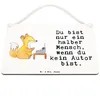 Mr. & Mrs. Panda Schild Autor Herz DIN A6 - Weiß - Produktbild-Vorschau 3