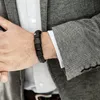 SERASAR | Pánsky Kožený Náramok [Ring] z Stainless Steel | Náhľad obrázku produktu 3
