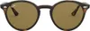A pair of brown tortoise shell sunglasses with gold lenses, presented against a white background. Podgląd zdjęcia produktu