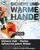 A person in work gear is in a snowy forest, holding up a glove to show its interior. Produktbild-Vorschau