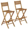 vidaXL Klappbare Garten-Barhocker 2 Stk. Massivholz Teak Produktbild-Vorschau 8