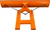 An orange snow plow attachment for a forklift, shown from the front. Produktbild-Vorschau